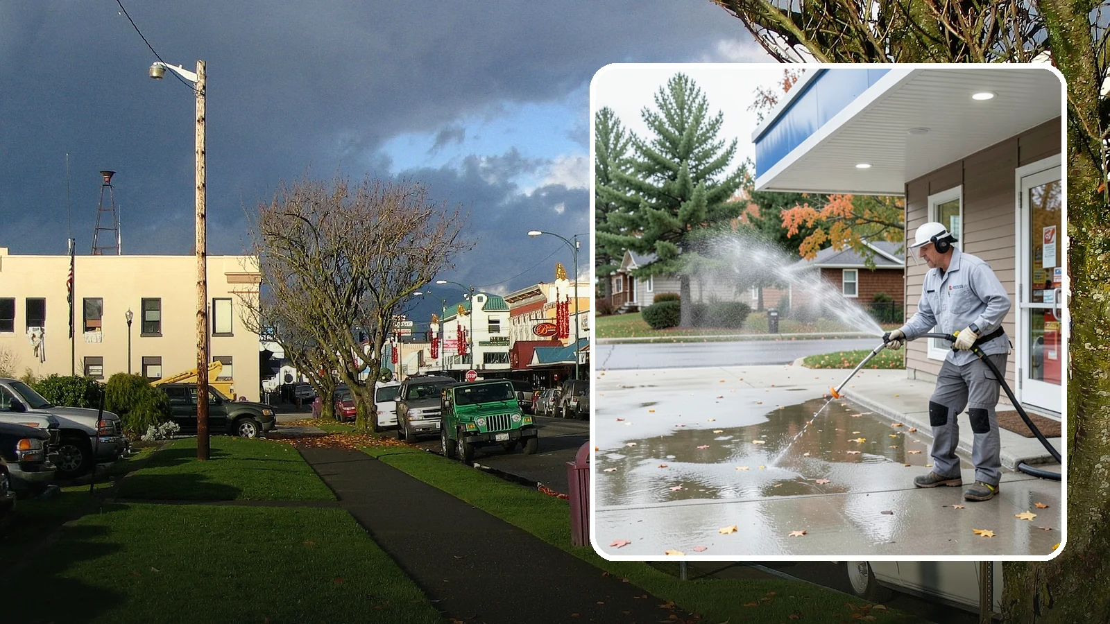 Convenience Store Cleaning in Arlington, Snohomish County, WA - Fast-turnaround exterior cleaning for convenience stores that clears spills, gum, grease, and grime from entrances, walkways, and...