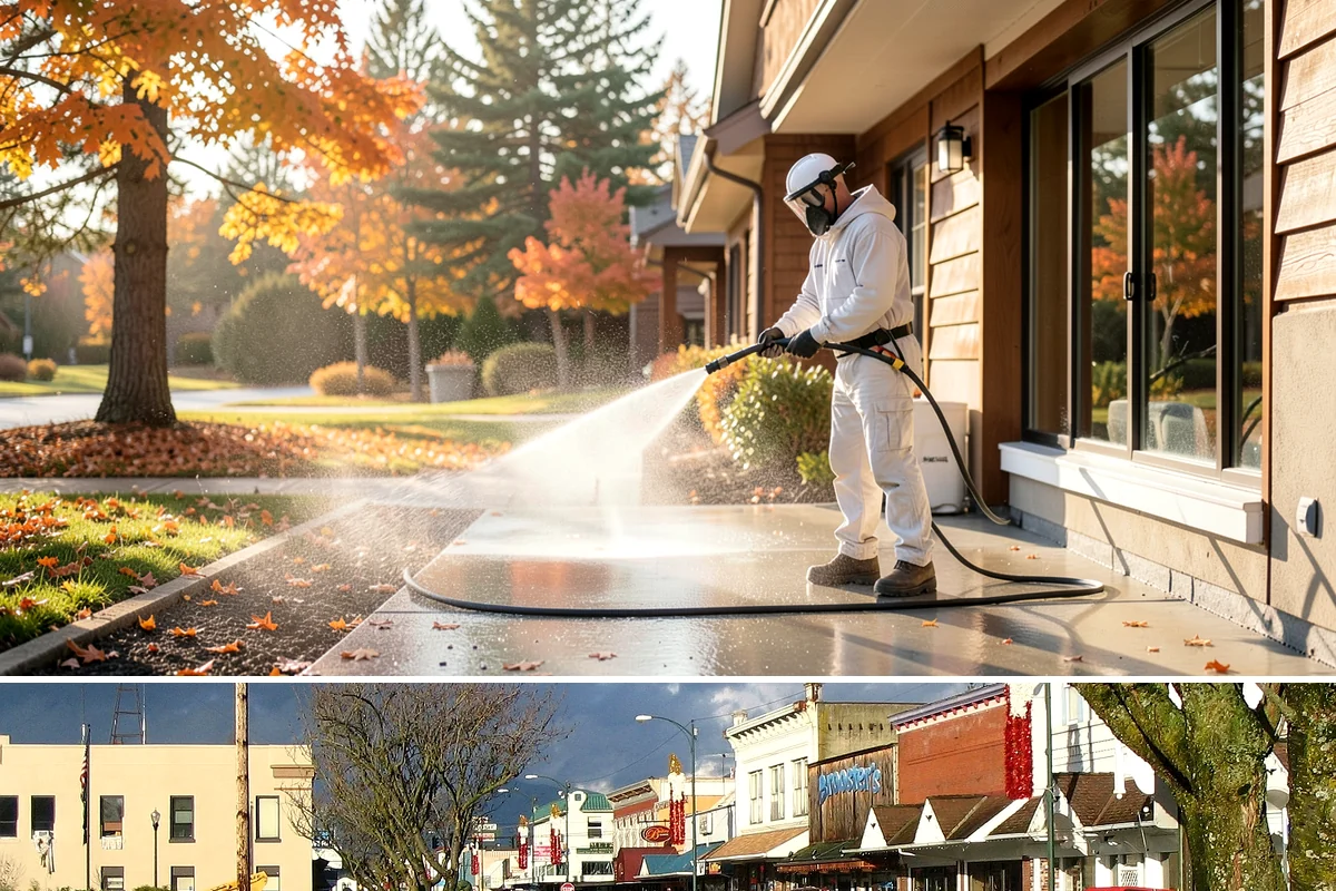 Convenience Store Cleaning in Arlington, Snohomish County, WA - Monthly cleaning keeps a convenience store entrance presentable, with added attention in summer when melted spills and traffic...
