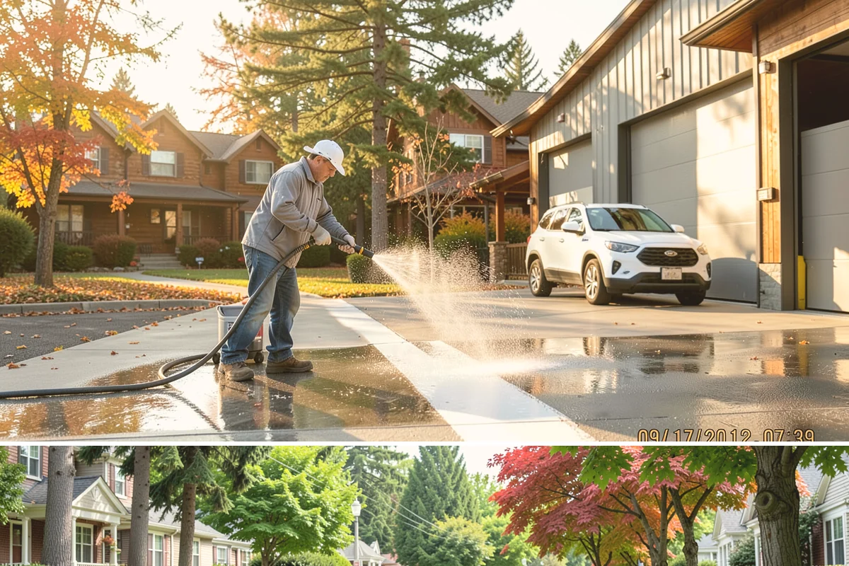 Convenience Store Cleaning in Beaux Arts Village, King County, WA - Monthly cleaning keeps a convenience store entrance presentable, with added attention in summer when melted spills and traffic...