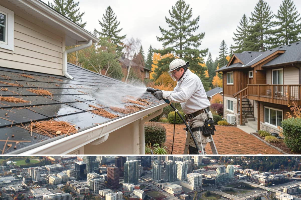 Convenience Store Cleaning in Bellevue, King County, WA - Monthly cleaning keeps a convenience store entrance presentable, with added attention in summer when melted spills and traffic...