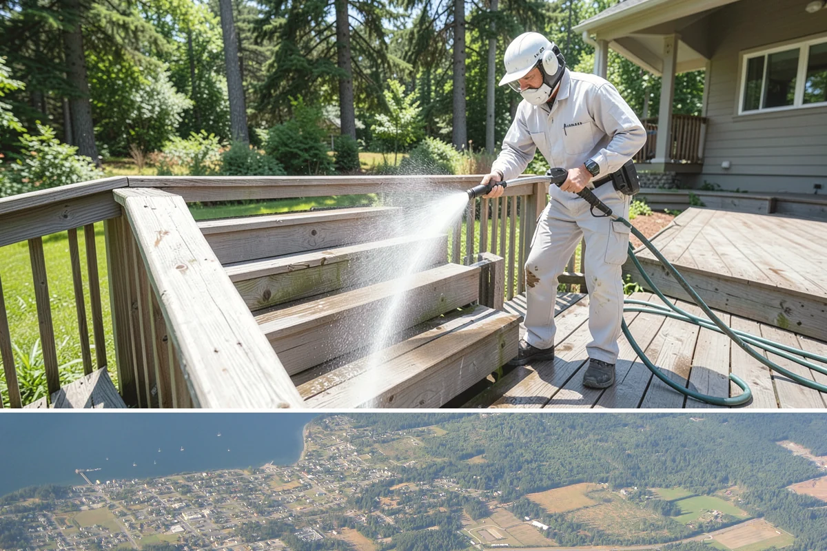 Convenience Store Cleaning in Coupeville, Island County, WA - Monthly cleaning keeps a convenience store entrance presentable, with added attention in summer when melted spills and traffic...