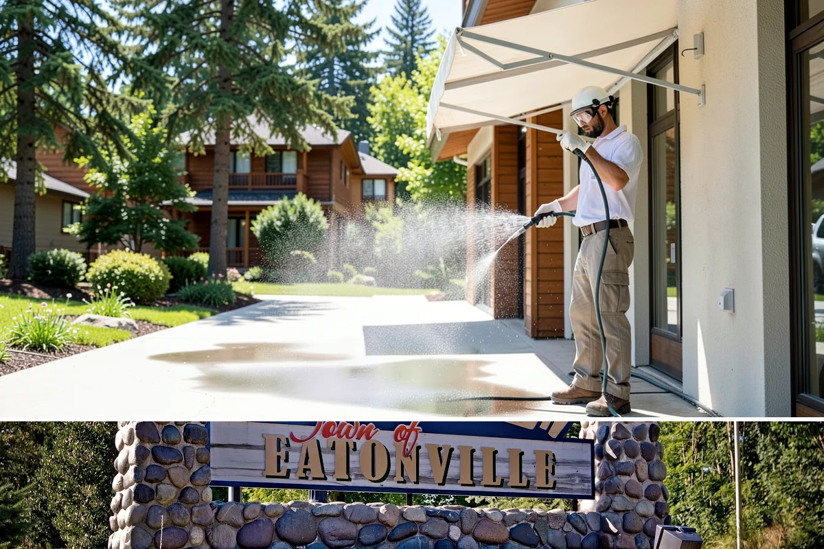 Convenience Store Cleaning in Eatonville, Pierce County, WA - Monthly cleaning keeps a convenience store entrance presentable, with added attention in summer when melted spills and traffic...