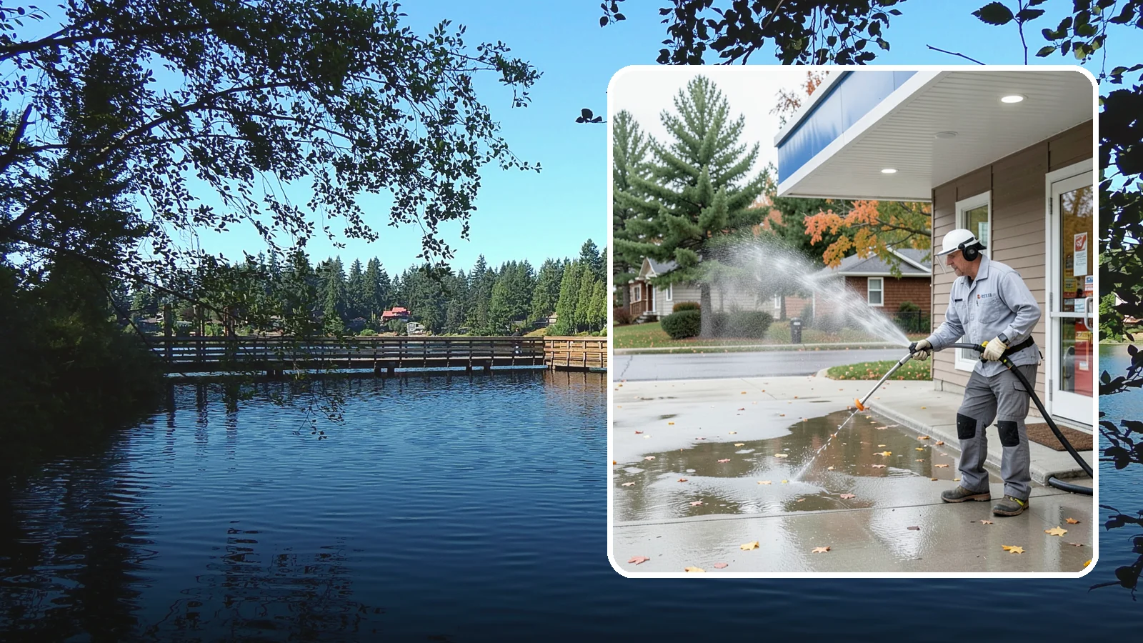 Convenience Store Cleaning in Federal Way, King County, WA - Fast-turnaround exterior cleaning for convenience stores that clears spills, gum, grease, and grime from entrances, walkways, and...
