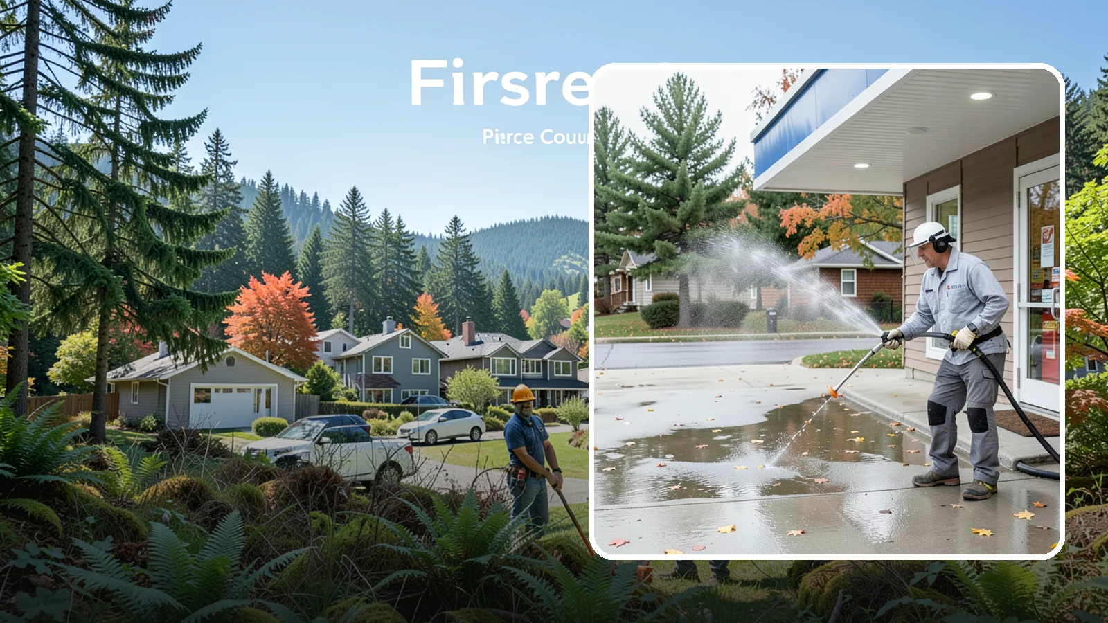 Convenience Store Cleaning in Fircrest, Pierce County, WA - Fast-turnaround exterior cleaning for convenience stores that clears spills, gum, grease, and grime from entrances, walkways, and...