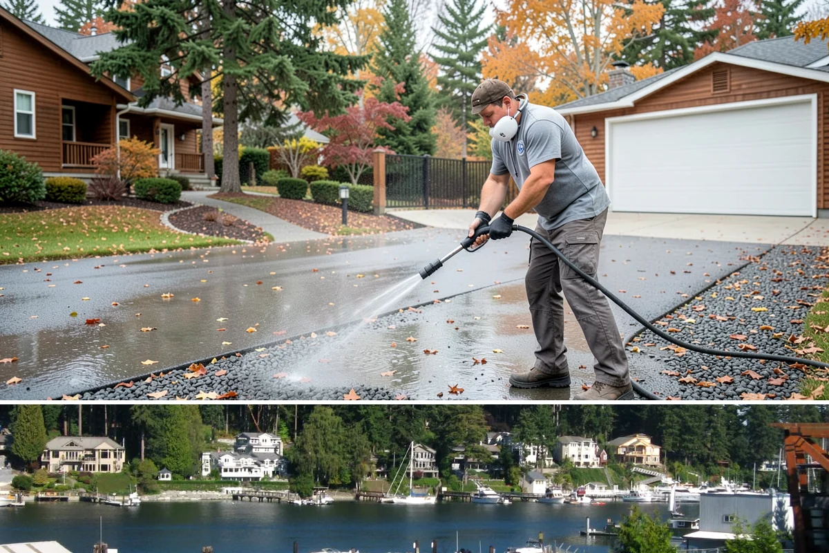 Convenience Store Cleaning in Gig Harbor, Pierce County, WA - Monthly cleaning keeps a convenience store entrance presentable, with added attention in summer when melted spills and traffic...