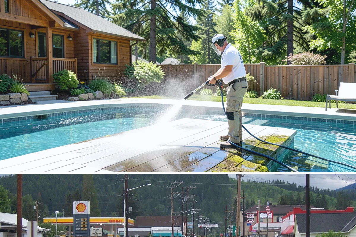Convenience Store Cleaning in Granite Falls, Snohomish County, WA - Monthly cleaning keeps a convenience store entrance presentable, with added attention in summer when melted spills and traffic...