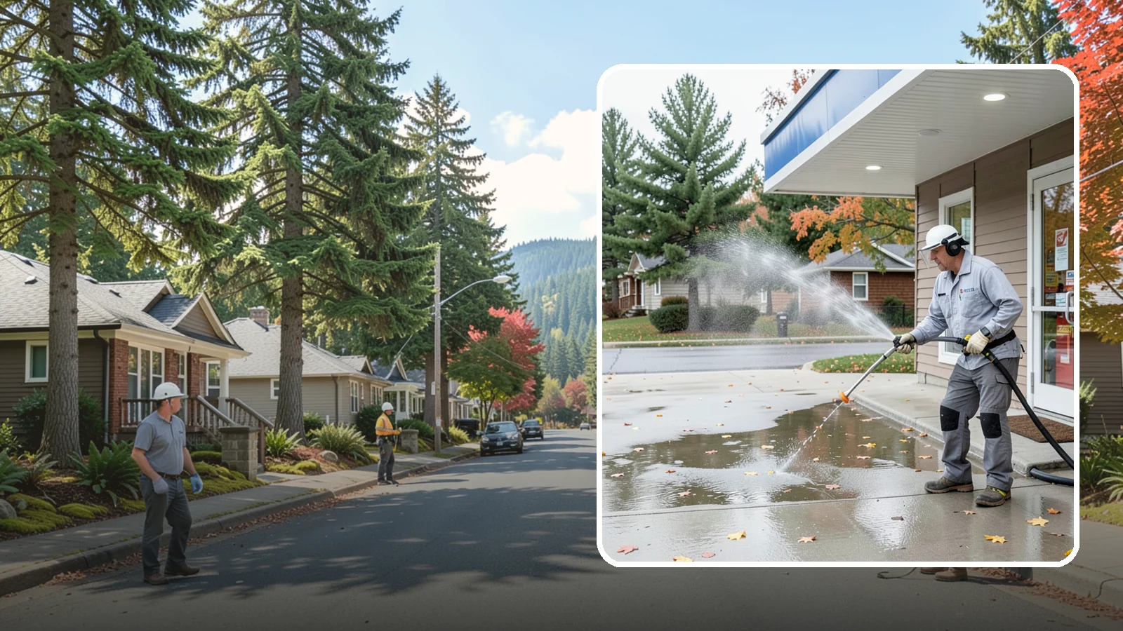 Convenience Store Cleaning in Hunts Point, King County, WA - Fast-turnaround exterior cleaning for convenience stores that clears spills, gum, grease, and grime from entrances, walkways, and...