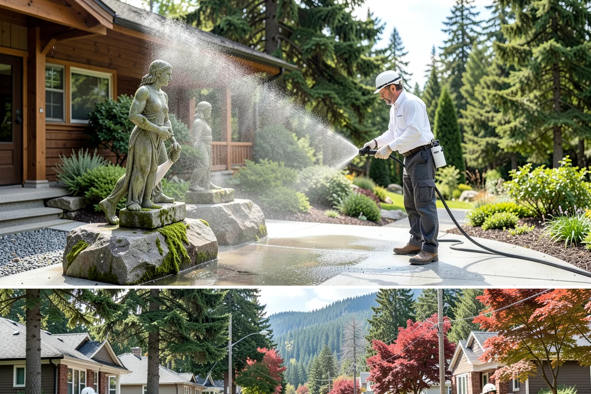Convenience Store Cleaning in Hunts Point, King County, WA - Monthly cleaning keeps a convenience store entrance presentable, with added attention in summer when melted spills and traffic...