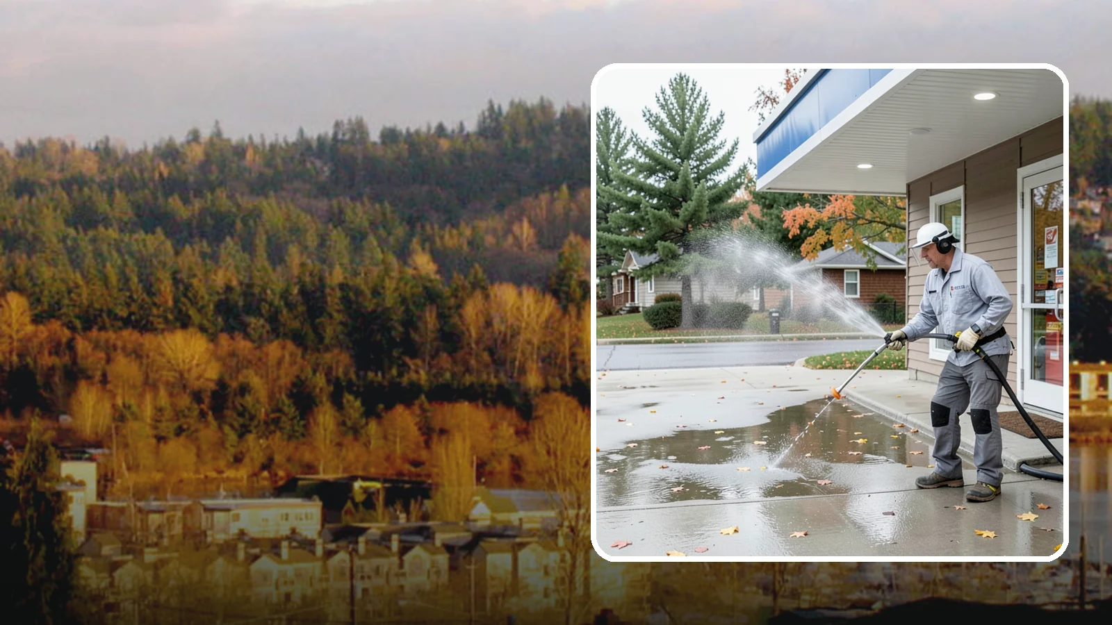 Convenience Store Cleaning in Kenmore, King County, WA - Fast-turnaround exterior cleaning for convenience stores that clears spills, gum, grease, and grime from entrances, walkways, and...