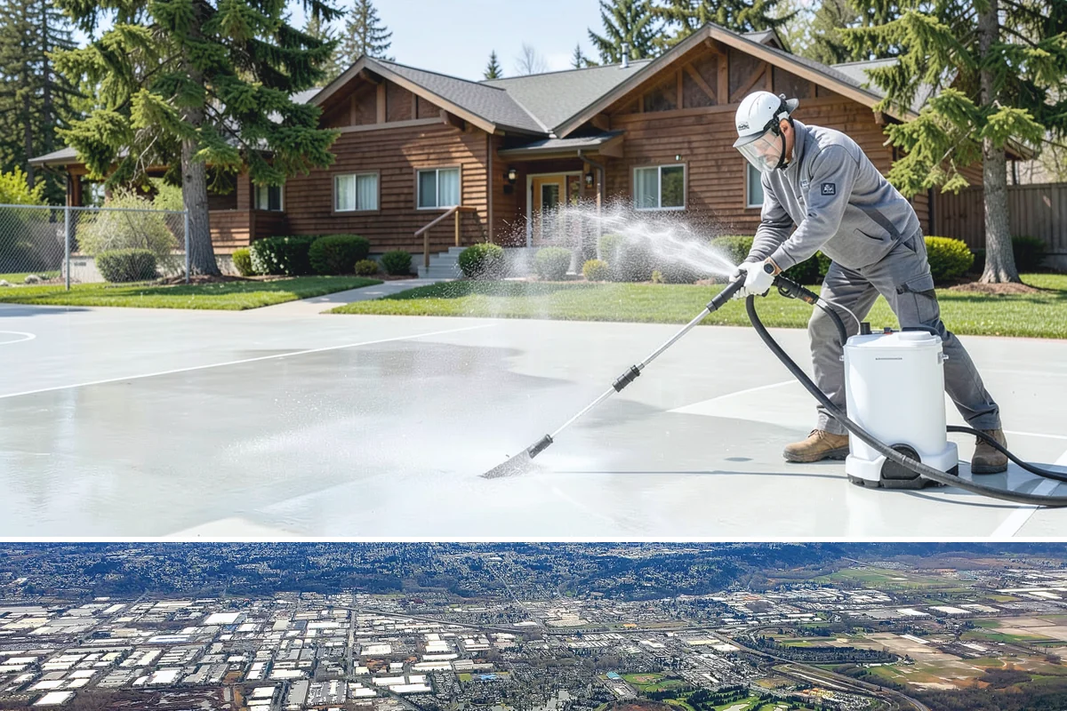 Convenience Store Cleaning in Kent, King County, WA - Monthly cleaning keeps a convenience store entrance presentable, with added attention in summer when melted spills and traffic...