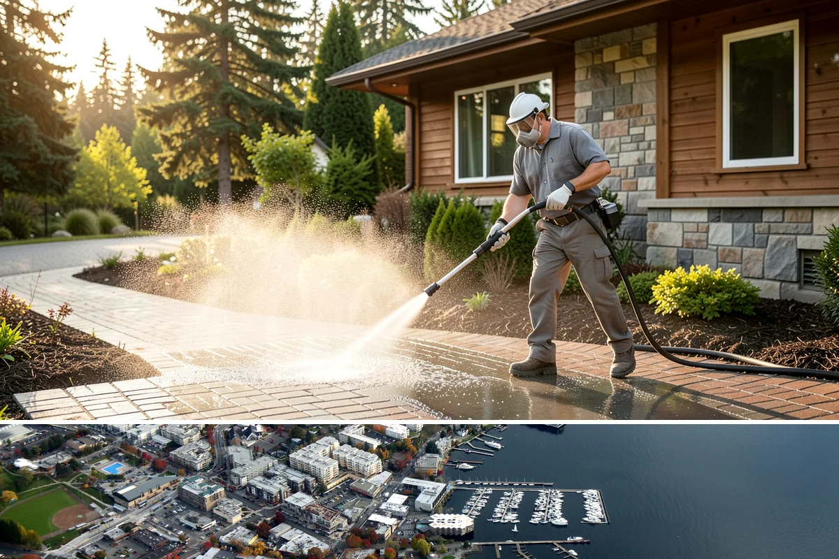 Convenience Store Cleaning in Kirkland, King County, WA - Monthly cleaning keeps a convenience store entrance presentable, with added attention in summer when melted spills and traffic...