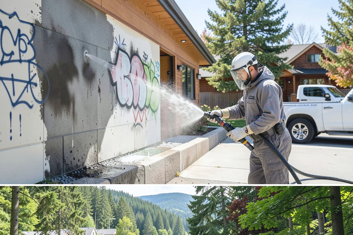Convenience Store Cleaning in Lake Forest Park, King County, WA - Monthly cleaning keeps a convenience store entrance presentable, with added attention in summer when melted spills and traffic...