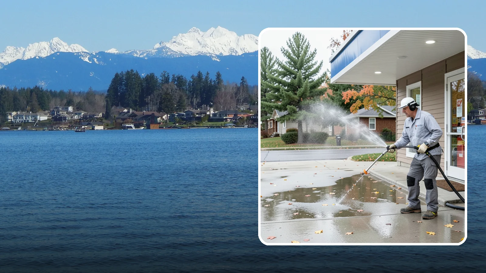 Convenience Store Cleaning in Lake Stevens, Snohomish County, WA - Fast-turnaround exterior cleaning for convenience stores that clears spills, gum, grease, and grime from entrances, walkways, and...