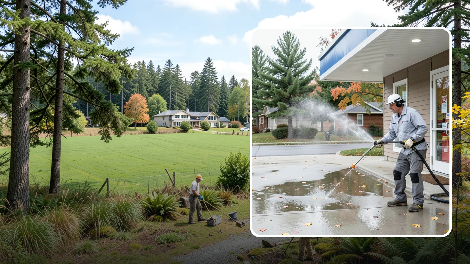 Convenience Store Cleaning in Lyman, Skagit County, WA - Fast-turnaround exterior cleaning for convenience stores that clears spills, gum, grease, and grime from entrances, walkways, and...