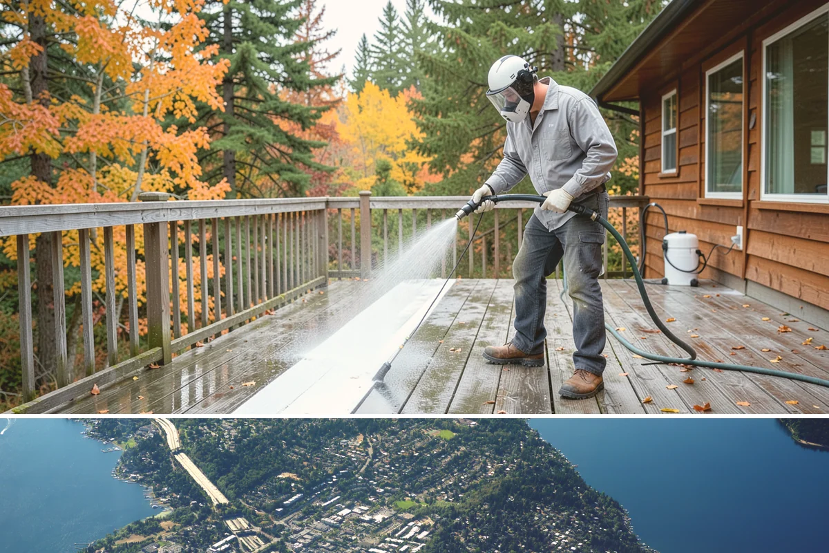 Convenience Store Cleaning in Mercer Island, King County, WA - Monthly cleaning keeps a convenience store entrance presentable, with added attention in summer when melted spills and traffic...