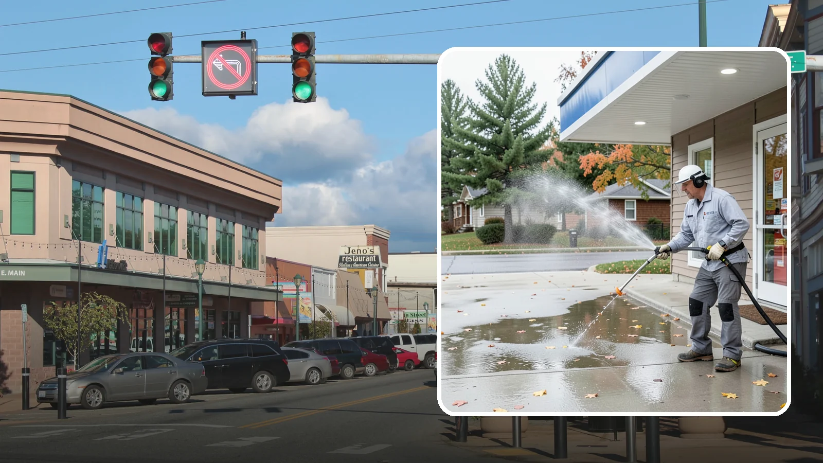 Convenience Store Cleaning in Monroe, Snohomish County, WA - Fast-turnaround exterior cleaning for convenience stores that clears spills, gum, grease, and grime from entrances, walkways, and...