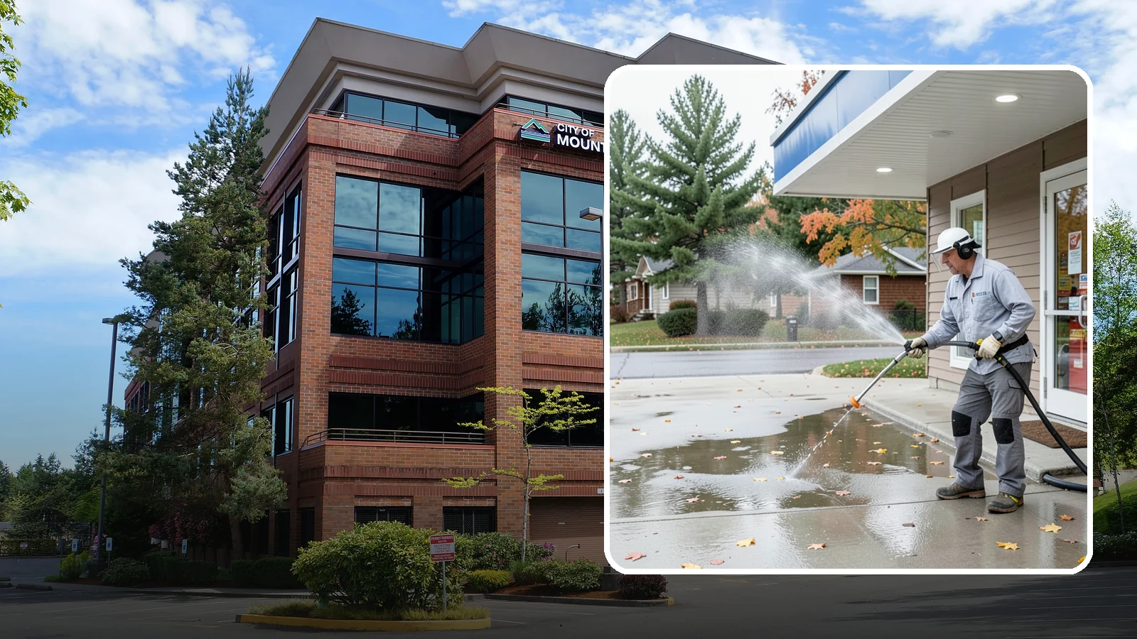 Convenience Store Cleaning in Mountlake Terrace, Snohomish County, WA - Fast-turnaround exterior cleaning for convenience stores that clears spills, gum, grease, and grime from entrances, walkways, and...