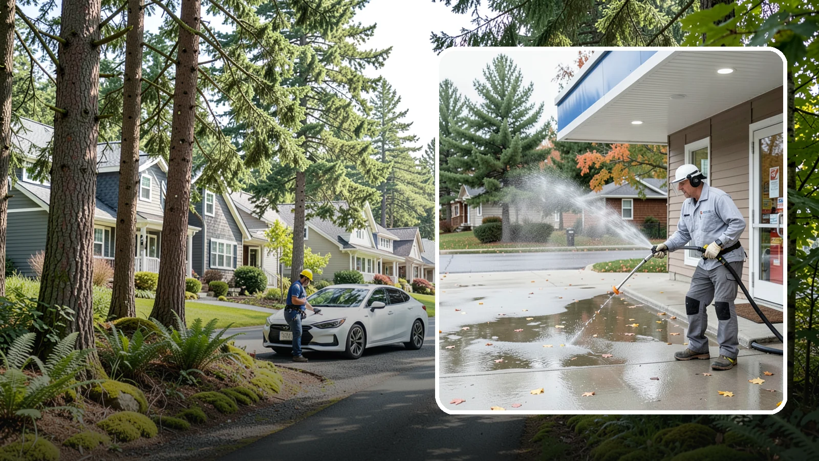 Convenience Store Cleaning in Normandy Park, King County, WA - Fast-turnaround exterior cleaning for convenience stores that clears spills, gum, grease, and grime from entrances, walkways, and...