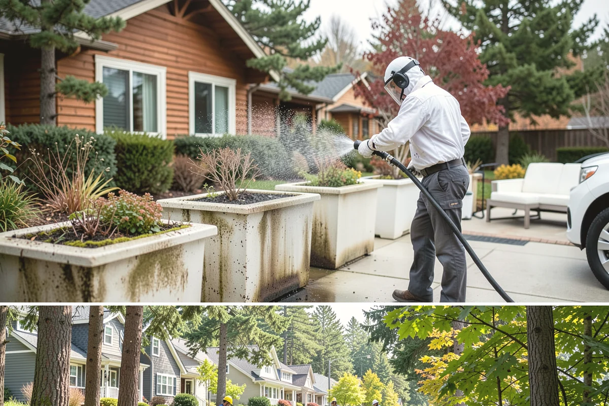 Convenience Store Cleaning in Normandy Park, King County, WA - Monthly cleaning keeps a convenience store entrance presentable, with added attention in summer when melted spills and traffic...