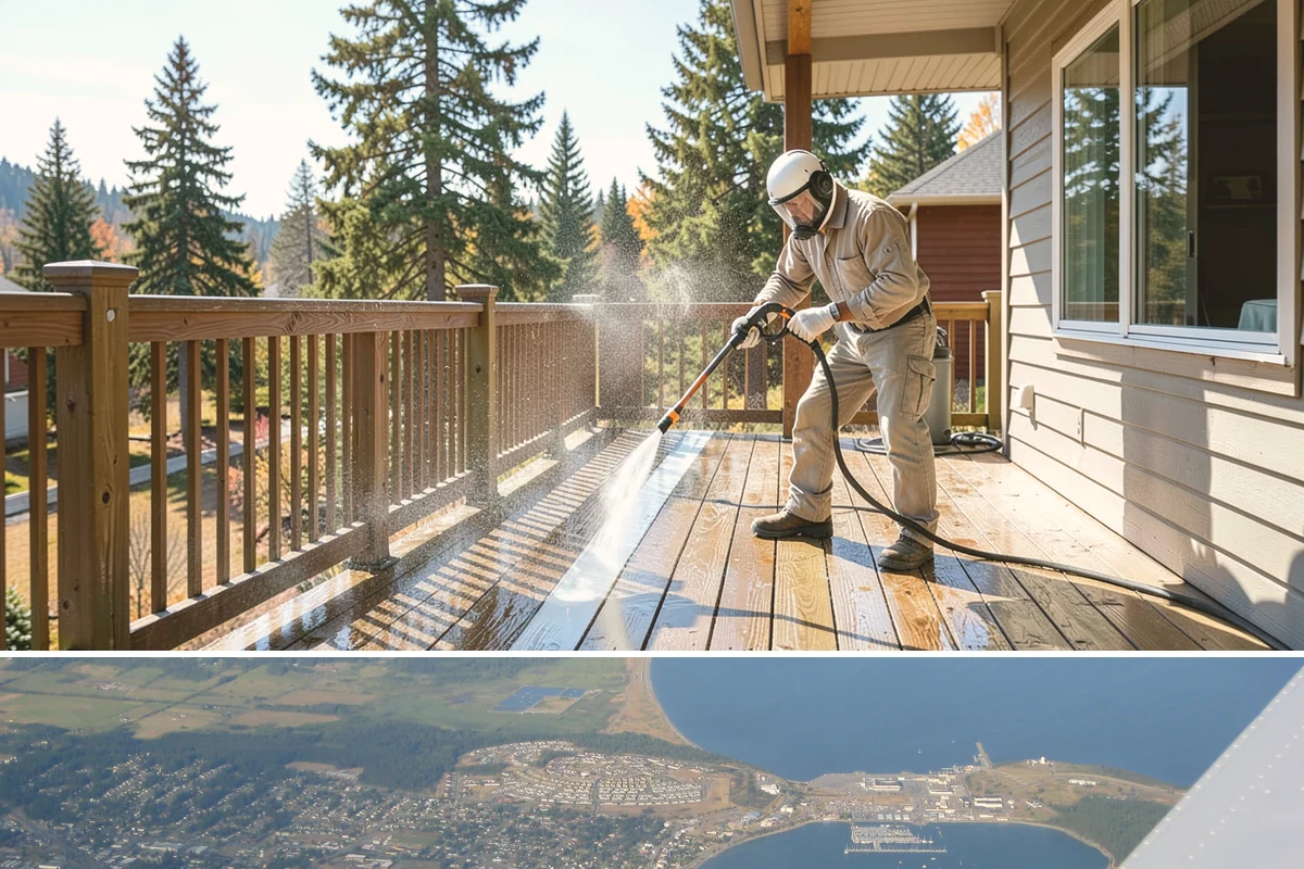 Convenience Store Cleaning in Oak Harbor, Island County, WA - Monthly cleaning keeps a convenience store entrance presentable, with added attention in summer when melted spills and traffic...