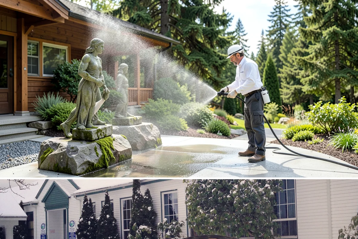 Convenience Store Cleaning in Pacific, King County, WA - Monthly cleaning keeps a convenience store entrance presentable, with added attention in summer when melted spills and traffic...