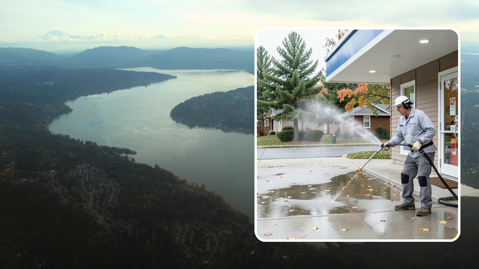Convenience Store Cleaning in Sammamish, King County, WA - Fast-turnaround exterior cleaning for convenience stores that clears spills, gum, grease, and grime from entrances, walkways, and...