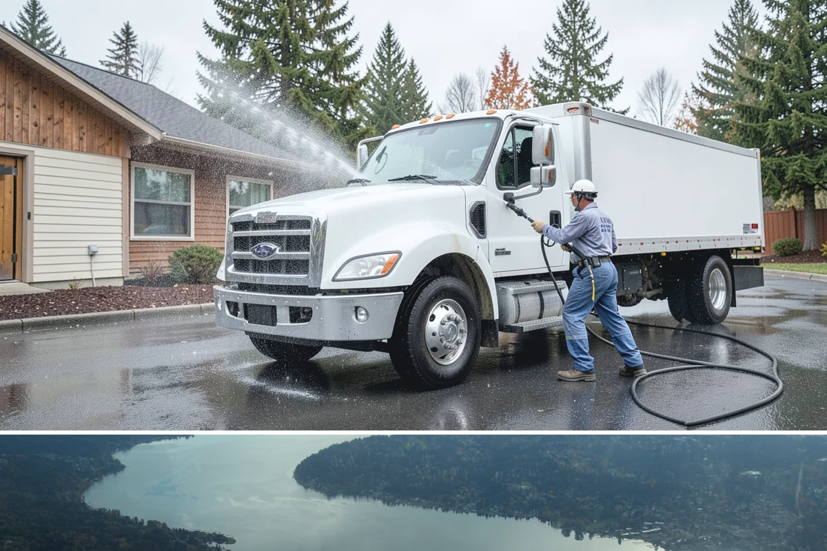 Convenience Store Cleaning in Sammamish, King County, WA - Monthly cleaning keeps a convenience store entrance presentable, with added attention in summer when melted spills and traffic...