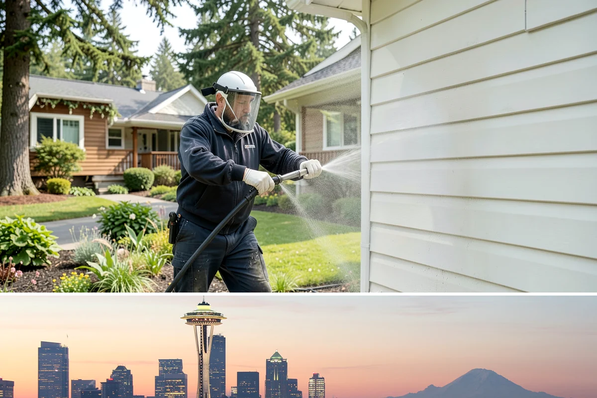 Convenience Store Cleaning in Seattle, King County, WA - Monthly cleaning keeps a convenience store entrance presentable, with added attention in summer when melted spills and traffic...