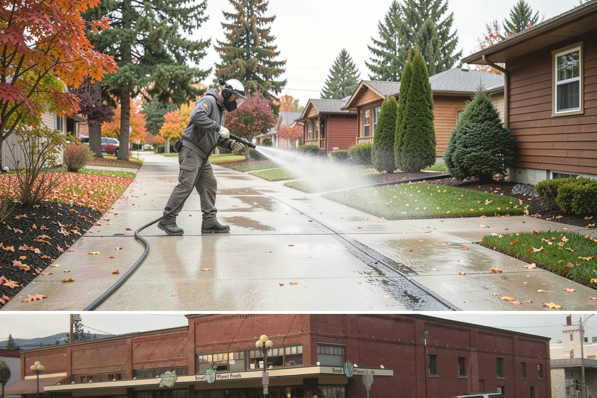 Convenience Store Cleaning in Sedro-Woolley, Skagit County, WA - Monthly cleaning keeps a convenience store entrance presentable, with added attention in summer when melted spills and traffic...