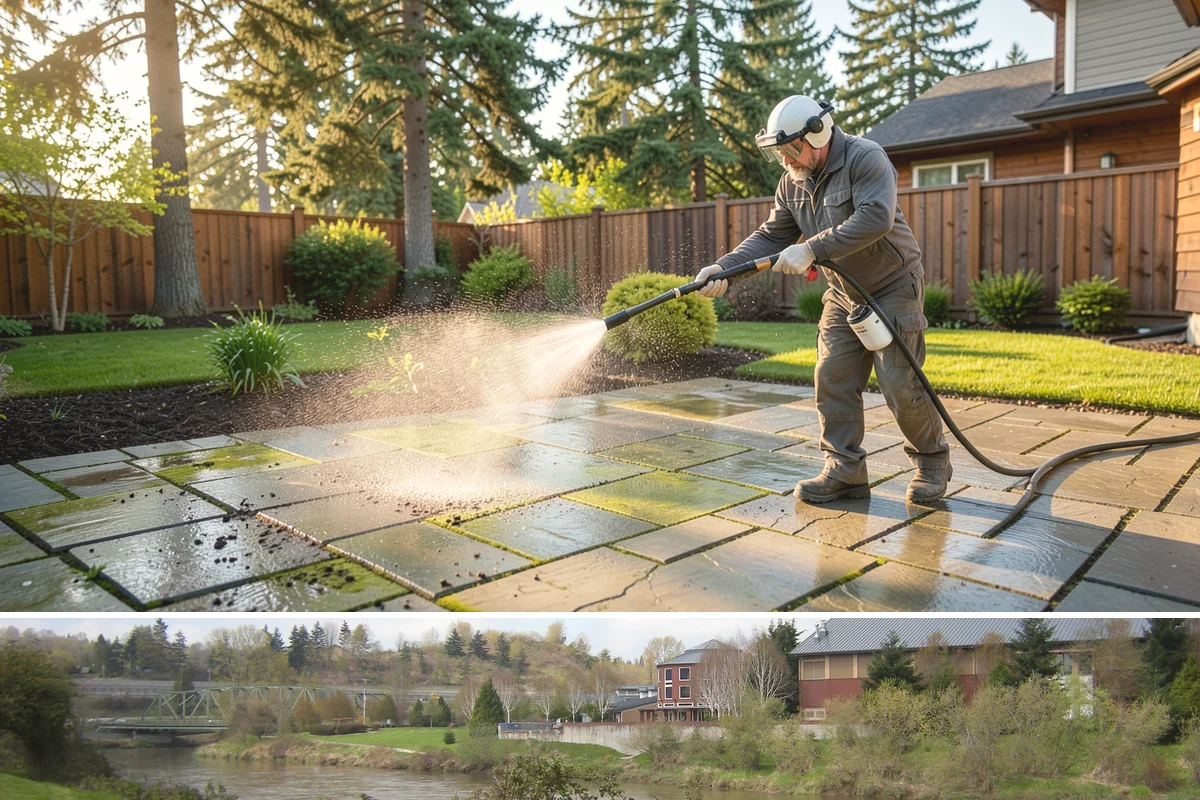 Convenience Store Cleaning in Tukwila, King County, WA - Monthly cleaning keeps a convenience store entrance presentable, with added attention in summer when melted spills and traffic...