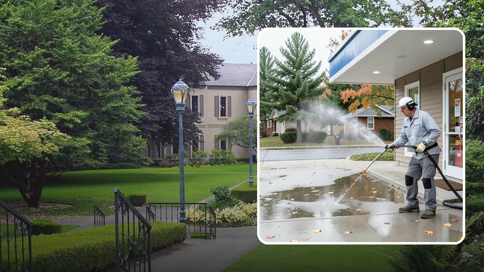 Convenience Store Cleaning in Woodinville, King County, WA - Fast-turnaround exterior cleaning for convenience stores that clears spills, gum, grease, and grime from entrances, walkways, and...