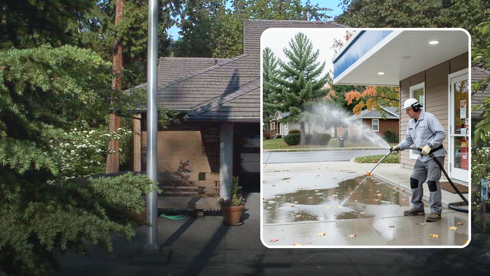 Convenience Store Cleaning in Yarrow Point, King County, WA - Fast-turnaround exterior cleaning for convenience stores that clears spills, gum, grease, and grime from entrances, walkways, and...
