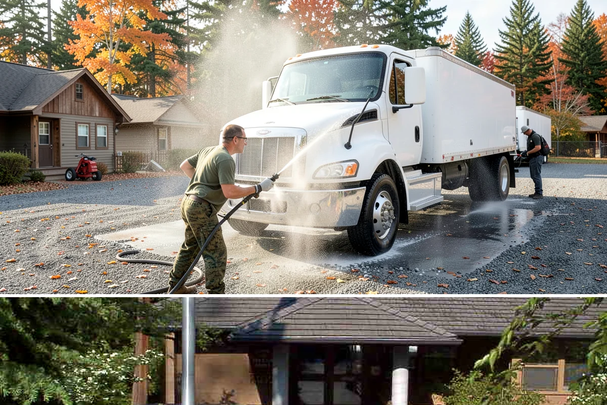 Convenience Store Cleaning in Yarrow Point, King County, WA - Monthly cleaning keeps a convenience store entrance presentable, with added attention in summer when melted spills and traffic...