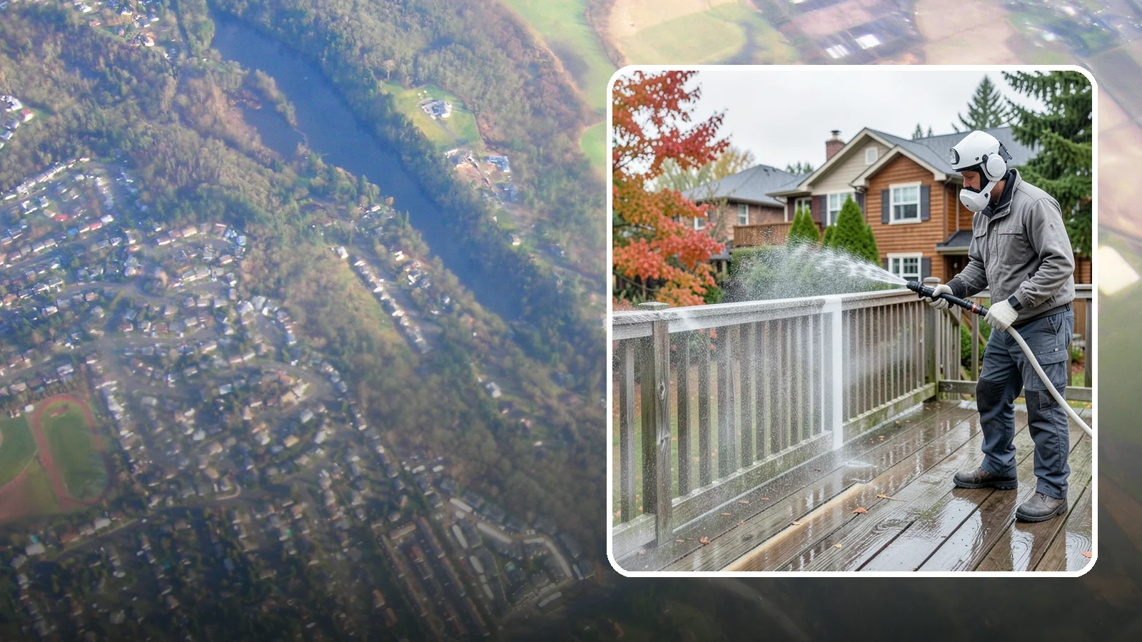 Deck & Fence Package in Algona, King County, WA - We clean and brighten your deck and fence together to revive the wood or composite the Northwest wet season grays out.