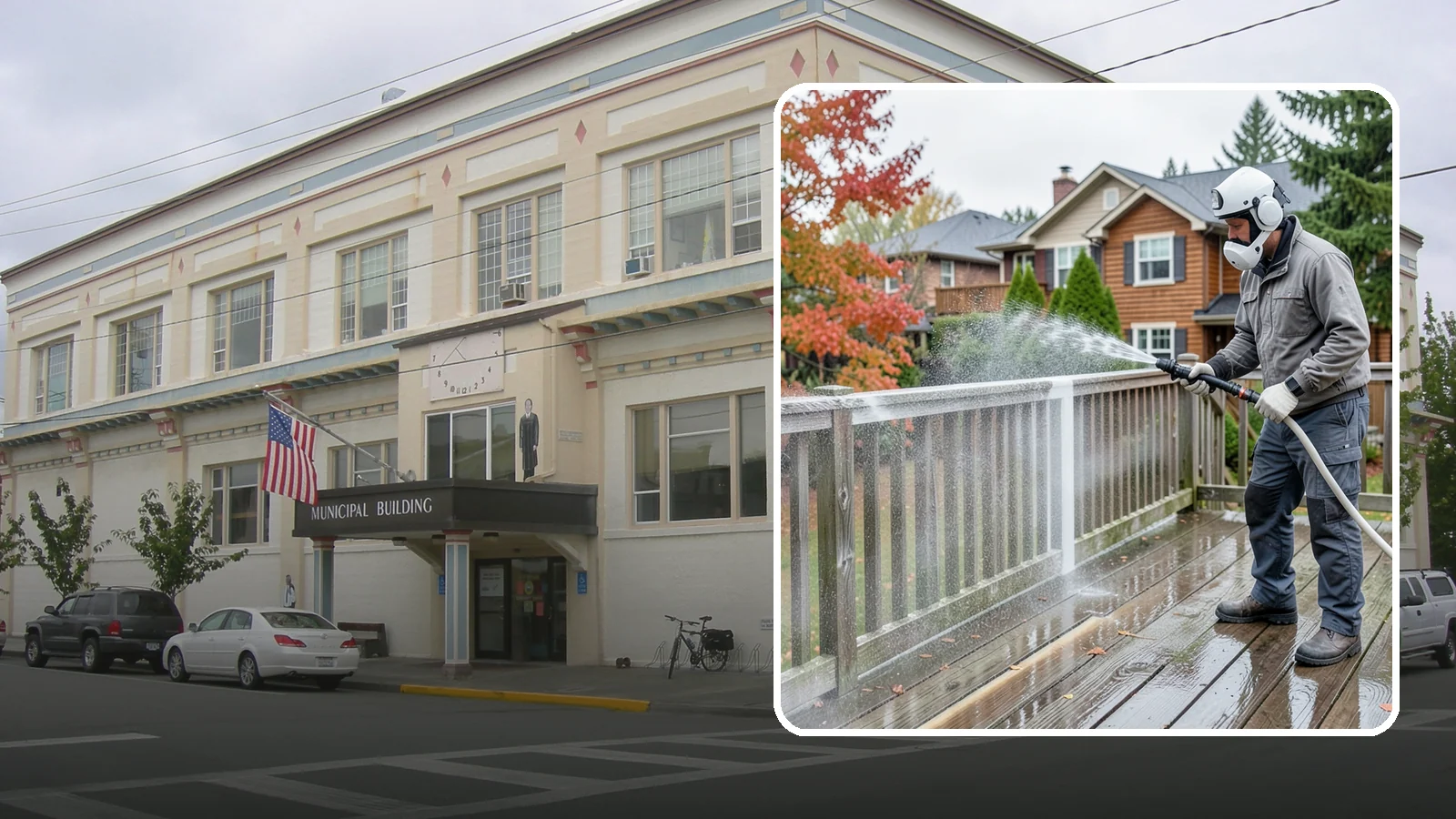 Deck & Fence Package in Anacortes, Skagit County, WA - We clean and brighten your deck and fence together to revive the wood or composite the Northwest wet season grays out.