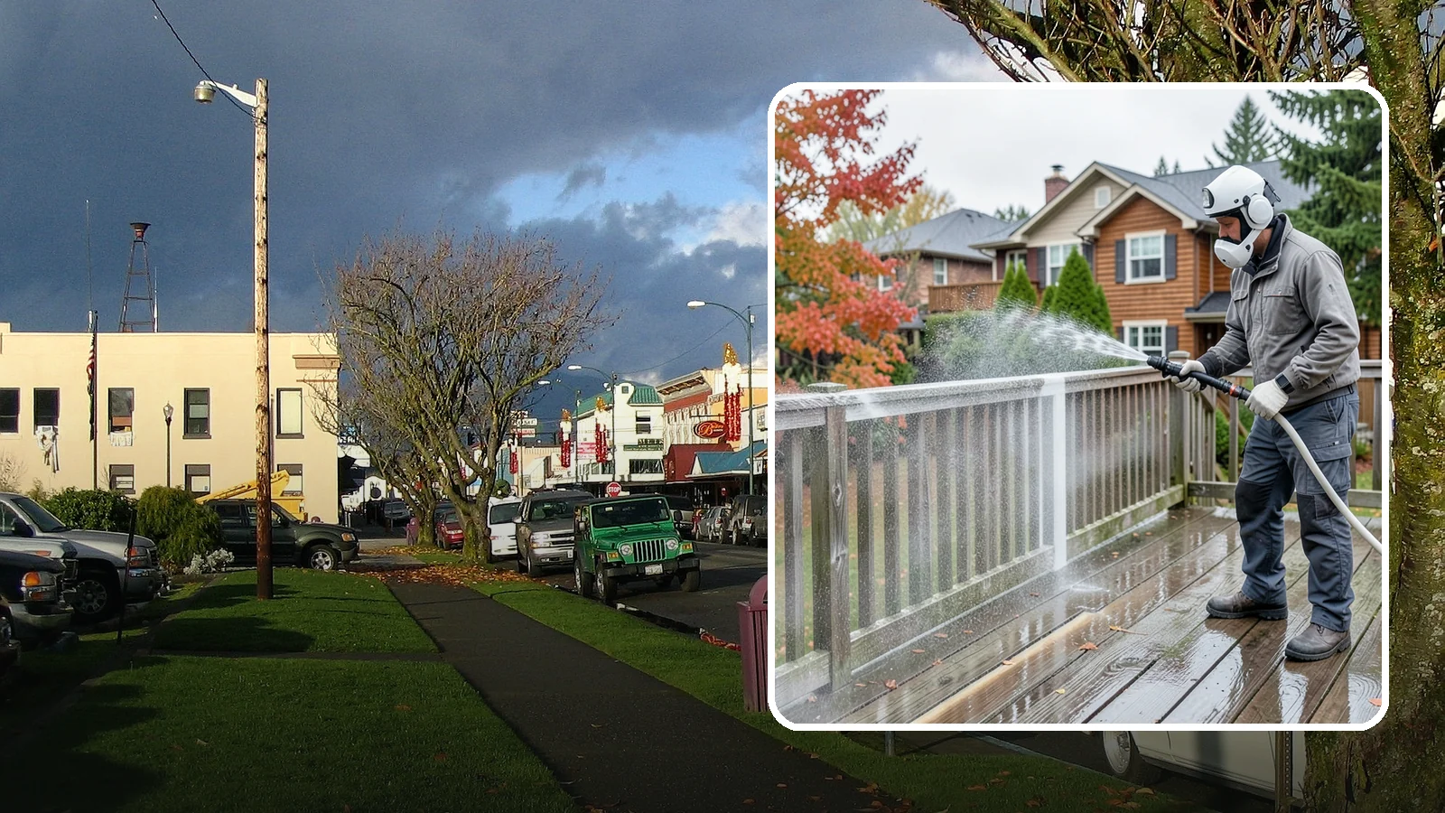 Deck & Fence Package in Arlington, Snohomish County, WA - We clean and brighten your deck and fence together to revive the wood or composite the Northwest wet season grays out.