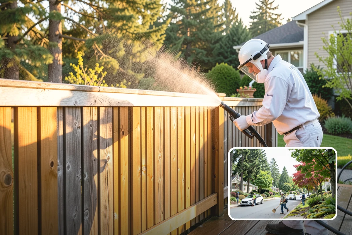 Deck & Fence Package in Beaux Arts Village, King County, WA - Matches brightened tone across deck and fence