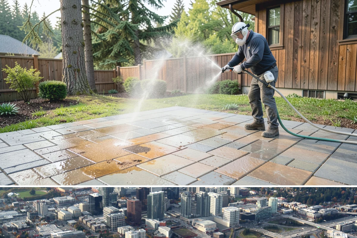 Deck & Fence Package in Bellevue, King County, WA - Clean deck and fence in early summer during a dry window, especially if you plan to seal afterward.