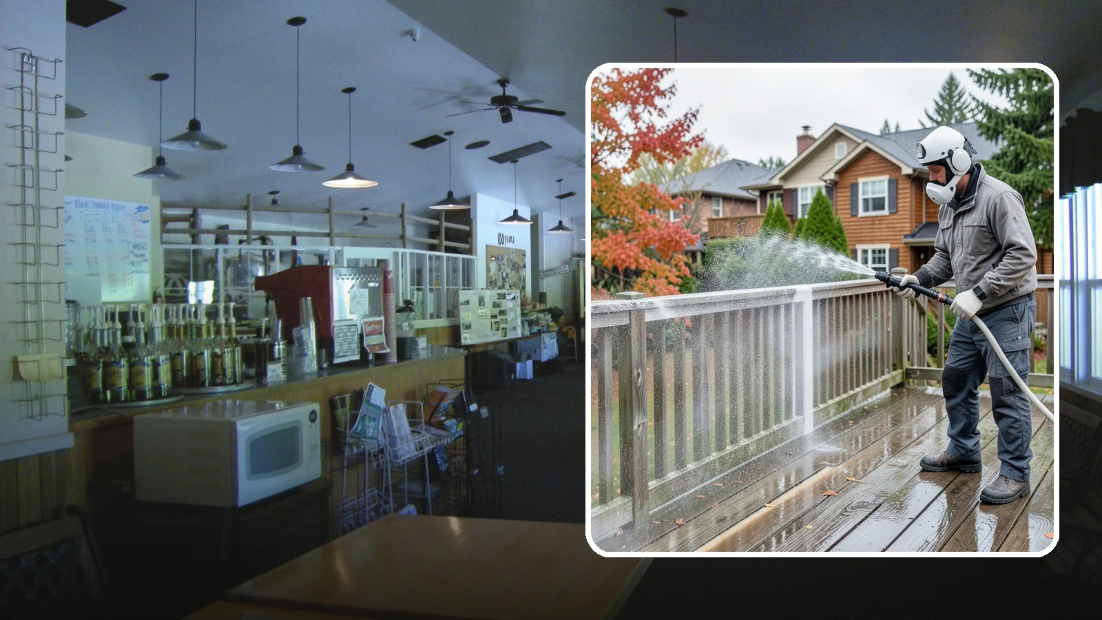 Deck & Fence Package in Black Diamond, King County, WA - We clean and brighten your deck and fence together to revive the wood or composite the Northwest wet season grays out.