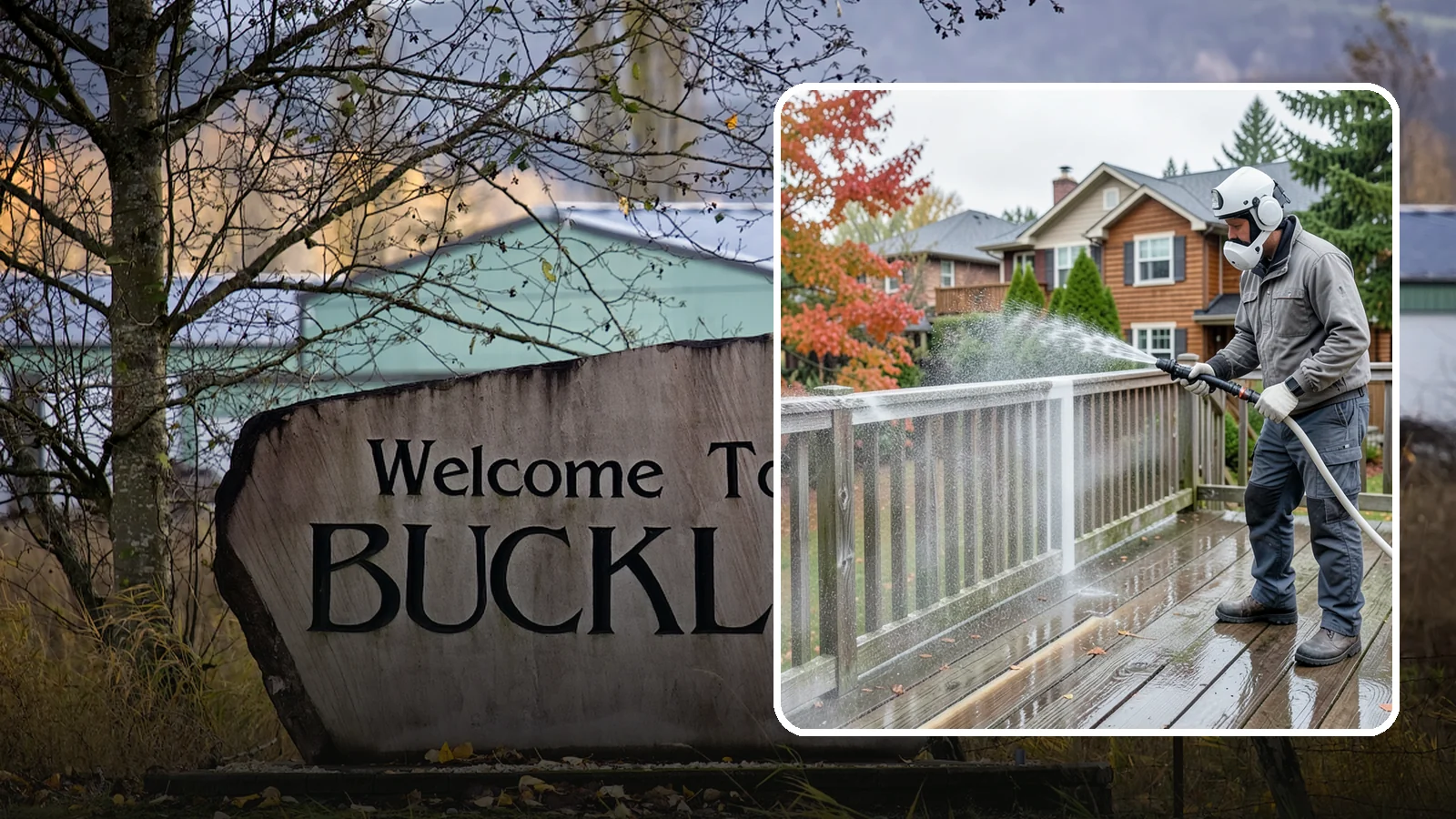 Deck & Fence Package in Buckley, Pierce County, WA - We clean and brighten your deck and fence together to revive the wood or composite the Northwest wet season grays out.