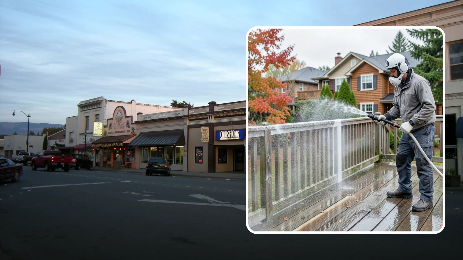 Deck & Fence Package in Burlington, Skagit County, WA - We clean and brighten your deck and fence together to revive the wood or composite the Northwest wet season grays out.