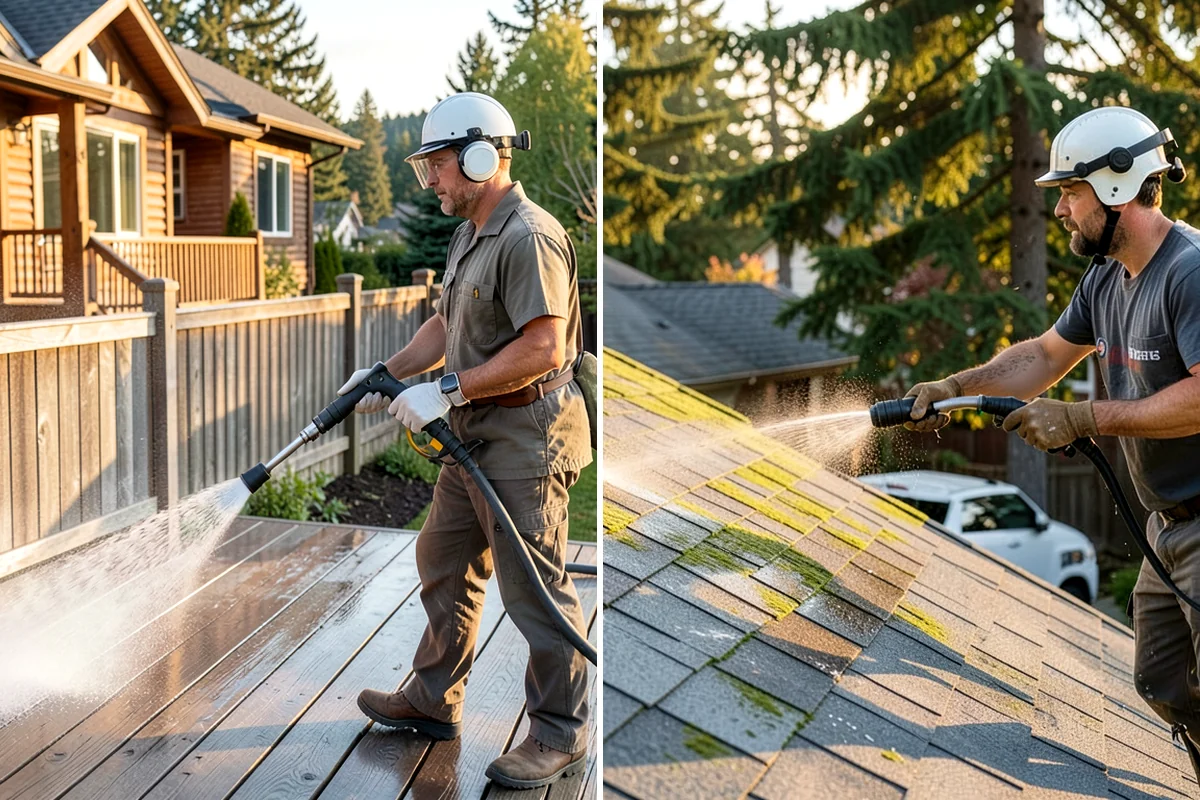 Deck & Fence Package in Concrete, Skagit County, WA - Protect plantings and pre-wet surrounding foliage