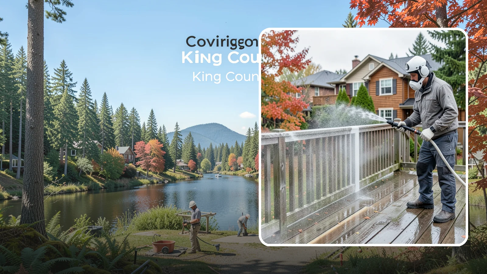 Deck & Fence Package in Covington, King County, WA - We clean and brighten your deck and fence together to revive the wood or composite the Northwest wet season grays out.