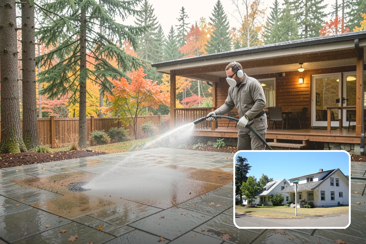 Deck & Fence Package in DuPont, Pierce County, WA - Matches brightened tone across deck and fence