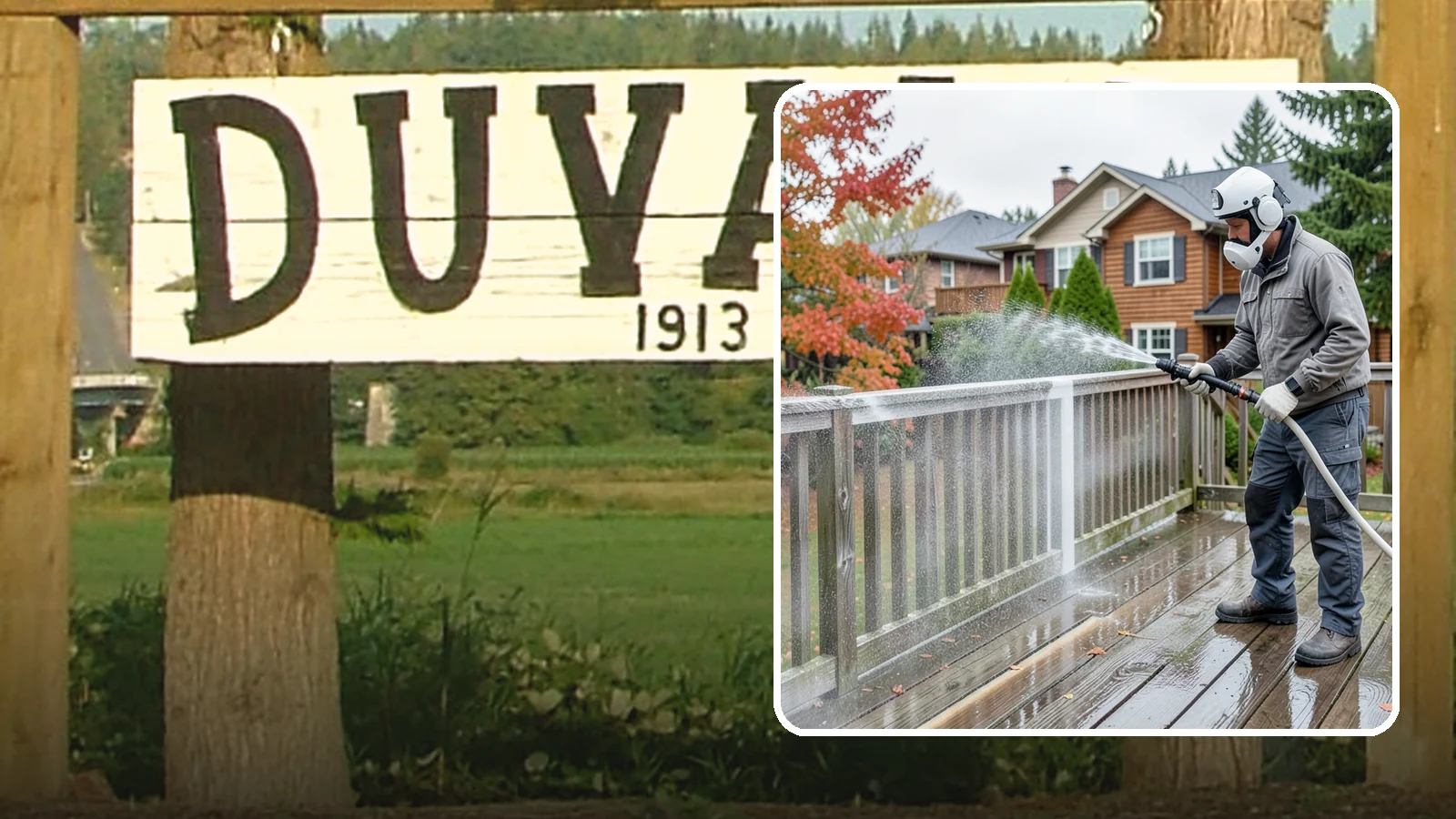 Deck & Fence Package in Duvall, King County, WA - We clean and brighten your deck and fence together to revive the wood or composite the Northwest wet season grays out.