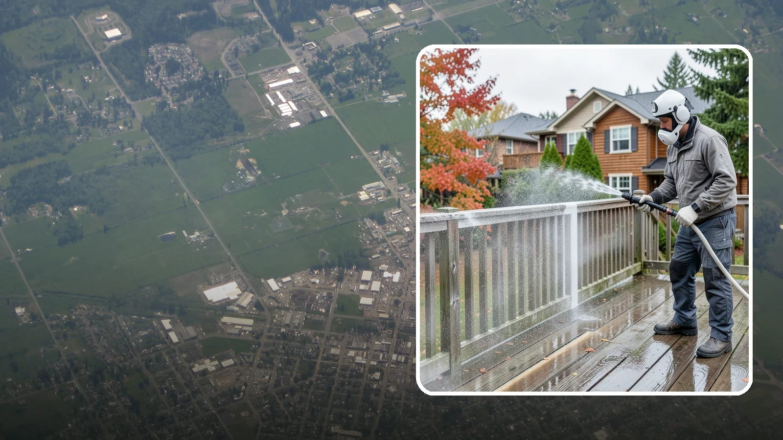 Deck & Fence Package in Enumclaw, King County, WA - We clean and brighten your deck and fence together to revive the wood or composite the Northwest wet season grays out.
