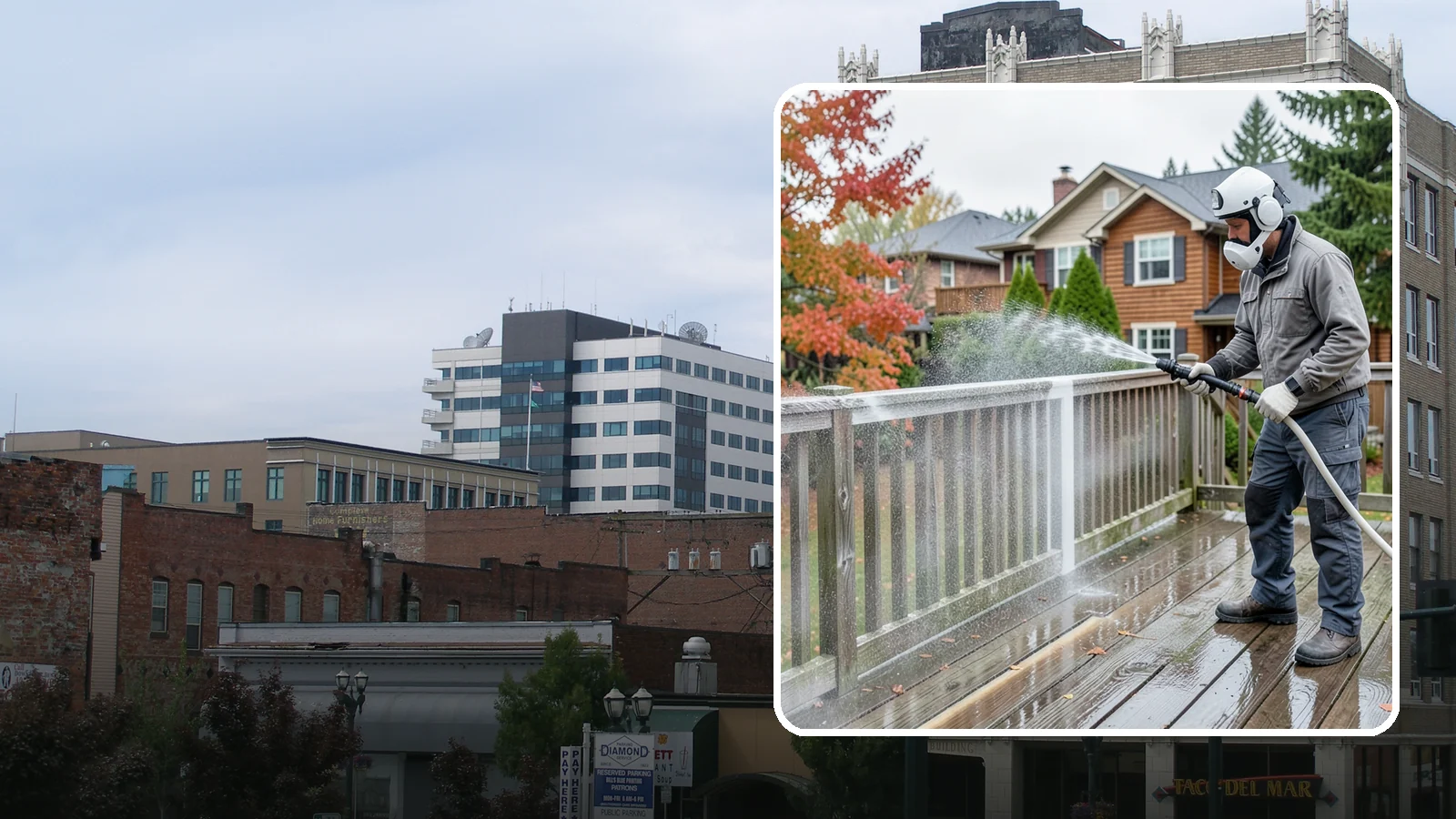 Deck & Fence Package in Everett, Snohomish County, WA - We clean and brighten your deck and fence together to revive the wood or composite the Northwest wet season grays out.