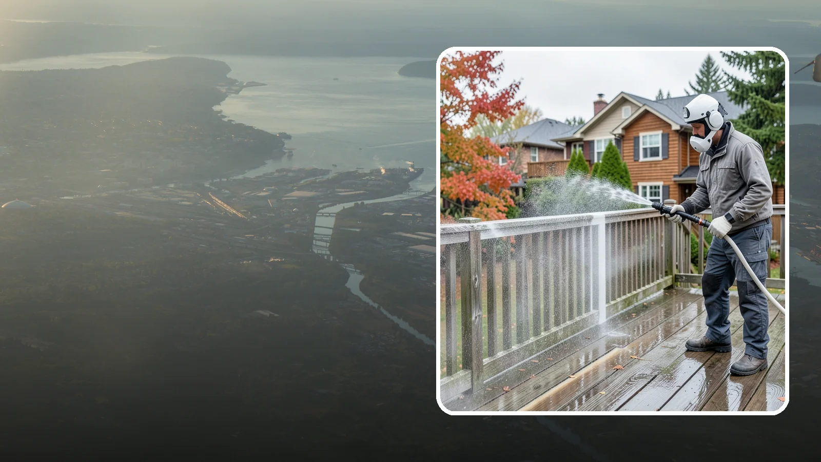 Deck & Fence Package in Fife, Pierce County, WA - We clean and brighten your deck and fence together to revive the wood or composite the Northwest wet season grays out.
