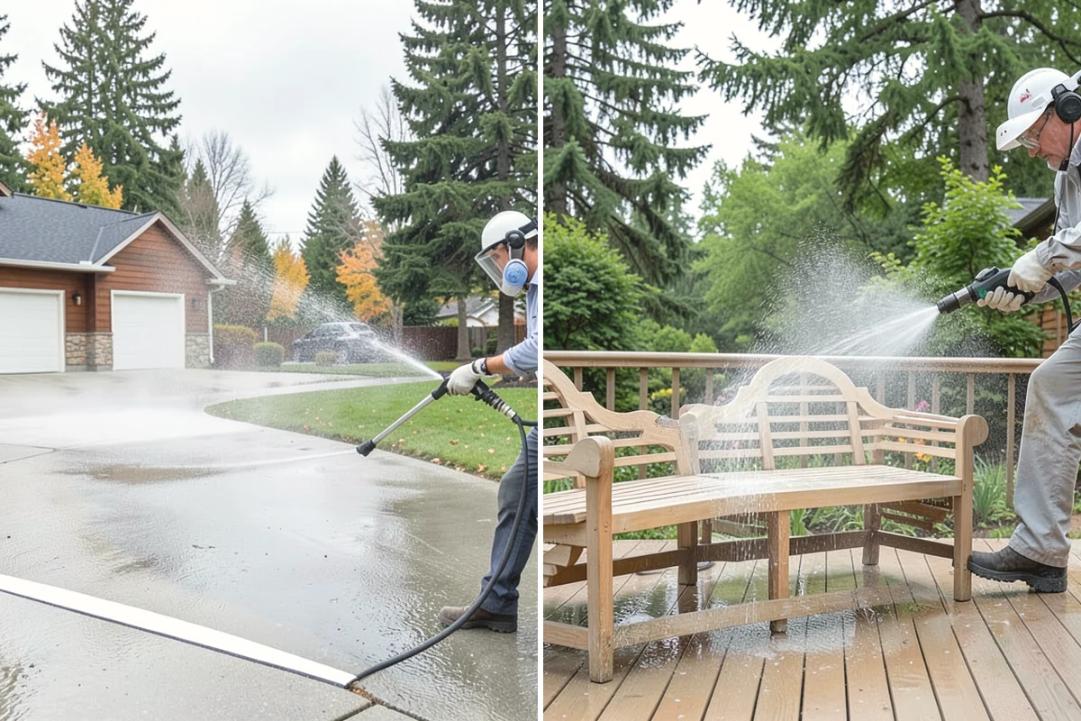 Deck & Fence Package in Issaquah, King County, WA - Protect plantings and pre-wet surrounding foliage