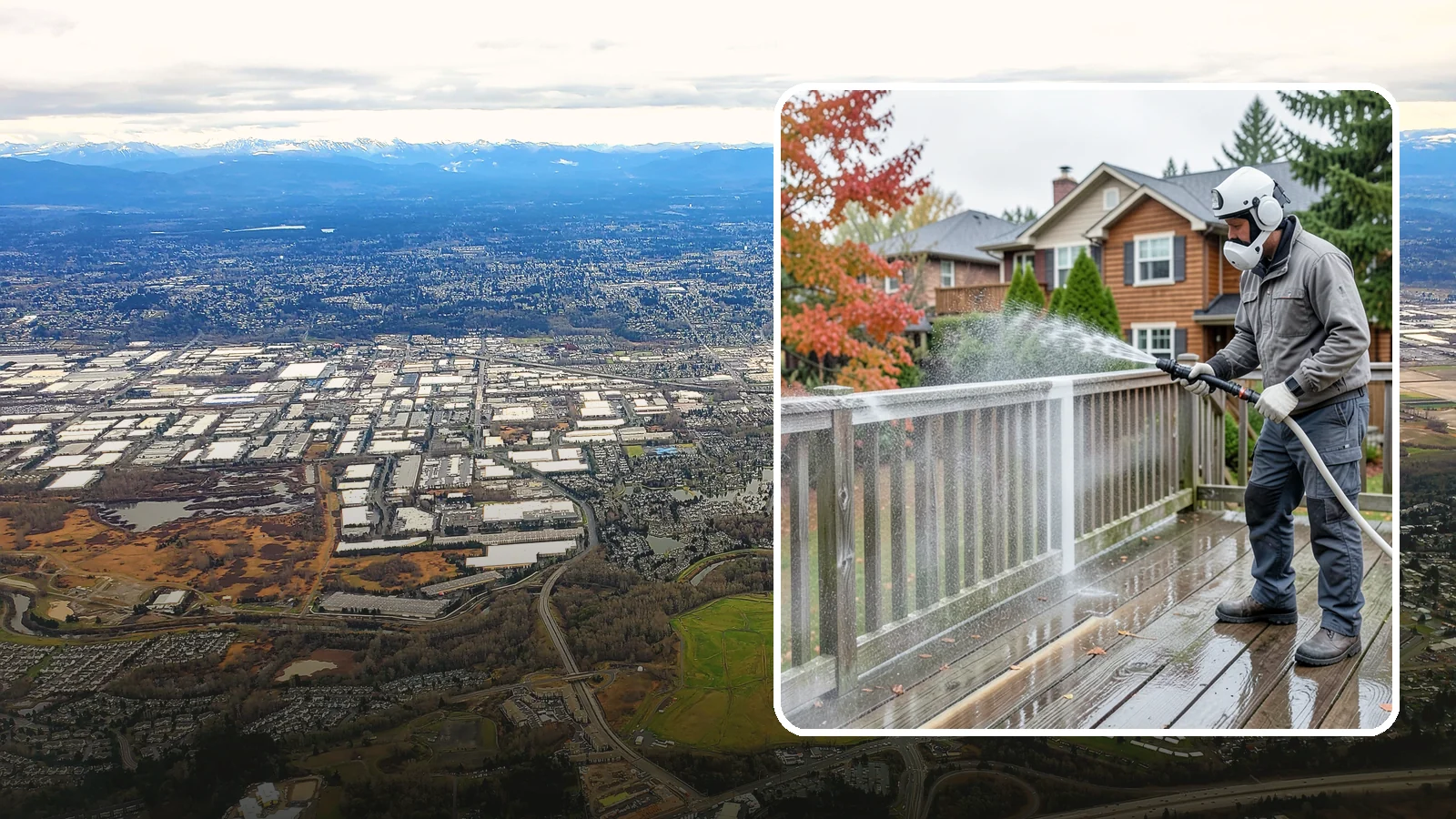 Deck & Fence Package in Kent, King County, WA - We clean and brighten your deck and fence together to revive the wood or composite the Northwest wet season grays out.